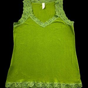 Necessitees Green Lace Tank Top